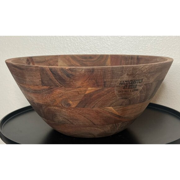 Dash of That boho Acacia wood 12” deep serving bowl - Picture 13 of 13